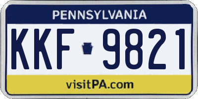 PA license plate KKF9821