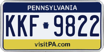 PA license plate KKF9822