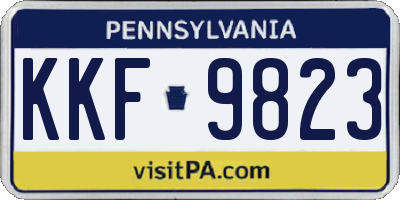 PA license plate KKF9823