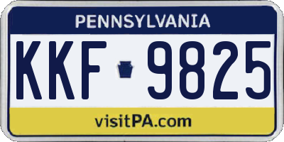 PA license plate KKF9825