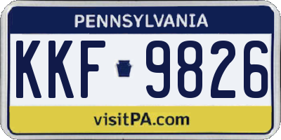 PA license plate KKF9826
