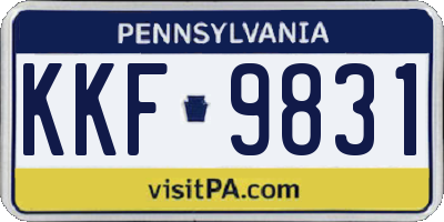 PA license plate KKF9831