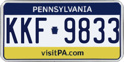 PA license plate KKF9833