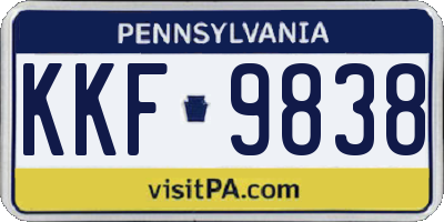 PA license plate KKF9838