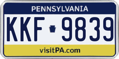 PA license plate KKF9839