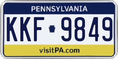 PA license plate KKF9849