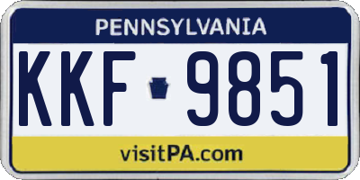 PA license plate KKF9851