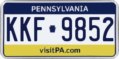 PA license plate KKF9852