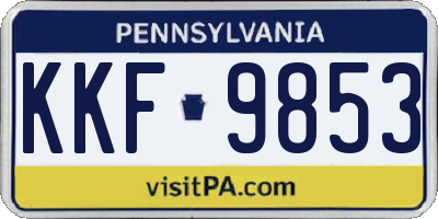 PA license plate KKF9853