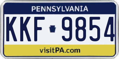 PA license plate KKF9854