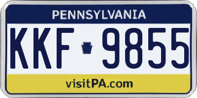PA license plate KKF9855