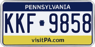 PA license plate KKF9858