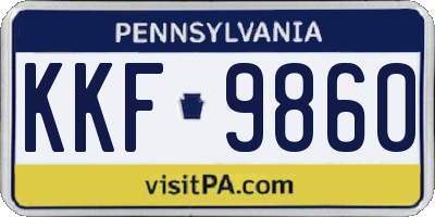 PA license plate KKF9860
