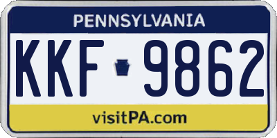 PA license plate KKF9862