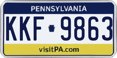 PA license plate KKF9863