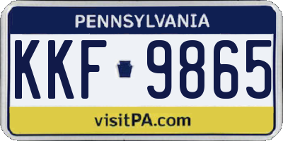 PA license plate KKF9865