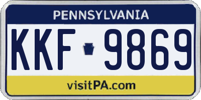 PA license plate KKF9869