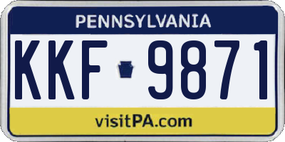 PA license plate KKF9871