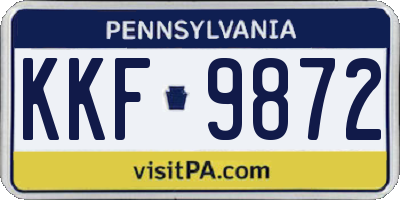 PA license plate KKF9872