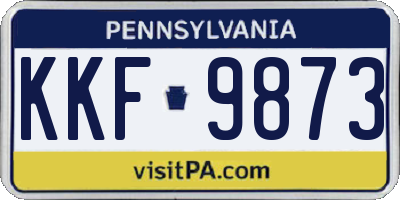 PA license plate KKF9873