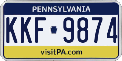PA license plate KKF9874