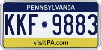 PA license plate KKF9883