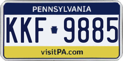 PA license plate KKF9885