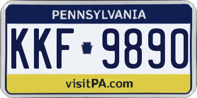 PA license plate KKF9890