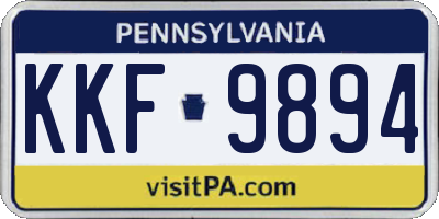 PA license plate KKF9894