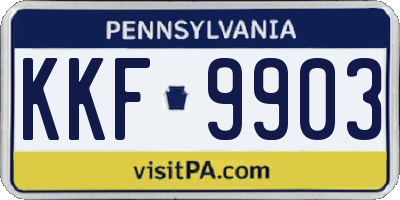 PA license plate KKF9903