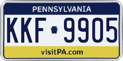 PA license plate KKF9905