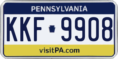 PA license plate KKF9908