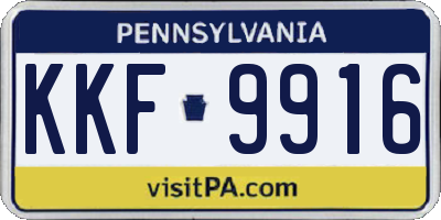 PA license plate KKF9916