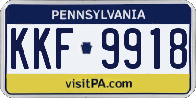 PA license plate KKF9918