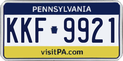 PA license plate KKF9921