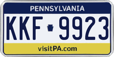 PA license plate KKF9923