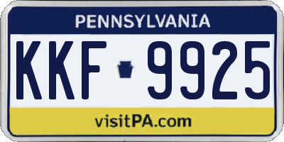 PA license plate KKF9925