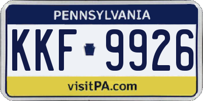 PA license plate KKF9926