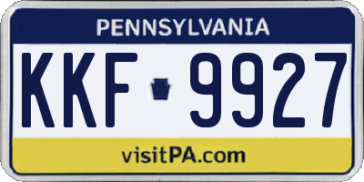 PA license plate KKF9927