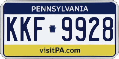 PA license plate KKF9928