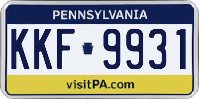 PA license plate KKF9931