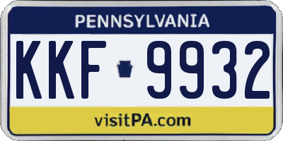 PA license plate KKF9932