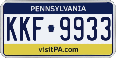 PA license plate KKF9933
