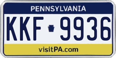 PA license plate KKF9936