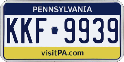 PA license plate KKF9939