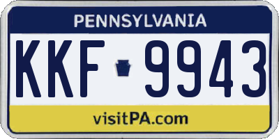 PA license plate KKF9943