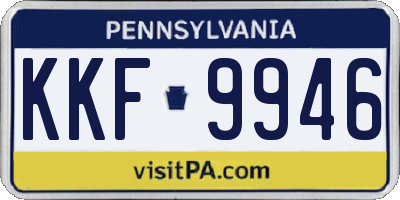 PA license plate KKF9946