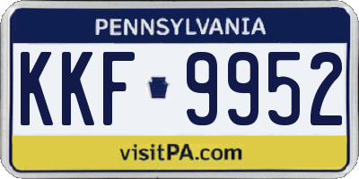 PA license plate KKF9952