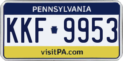 PA license plate KKF9953