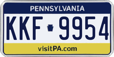 PA license plate KKF9954